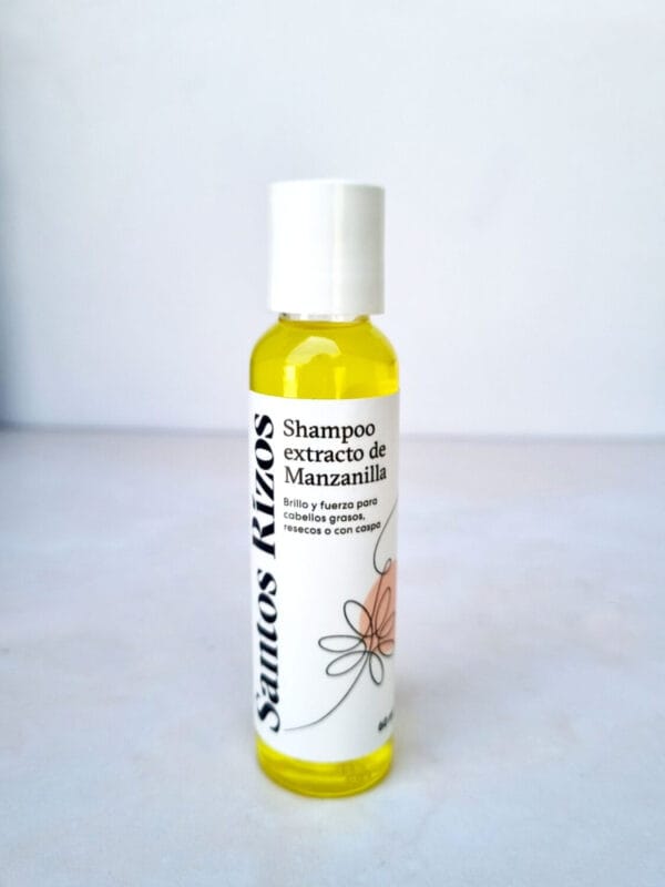 Mini Shampoo de Manzanilla - 60ml Travel Size (Cuero cabelludo graso. Brillo e hidratación)