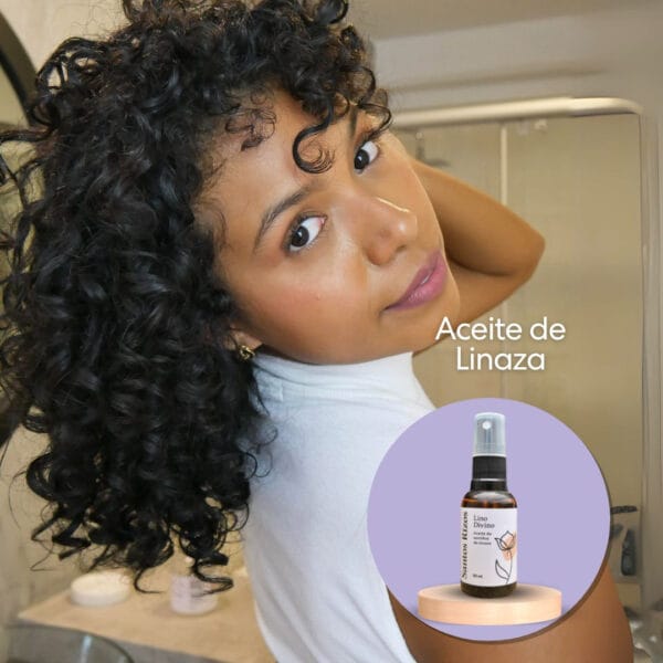 Aceite de Linaza 30ml: Brillo, flexibilidad y definición de rizos. - Imagen 3