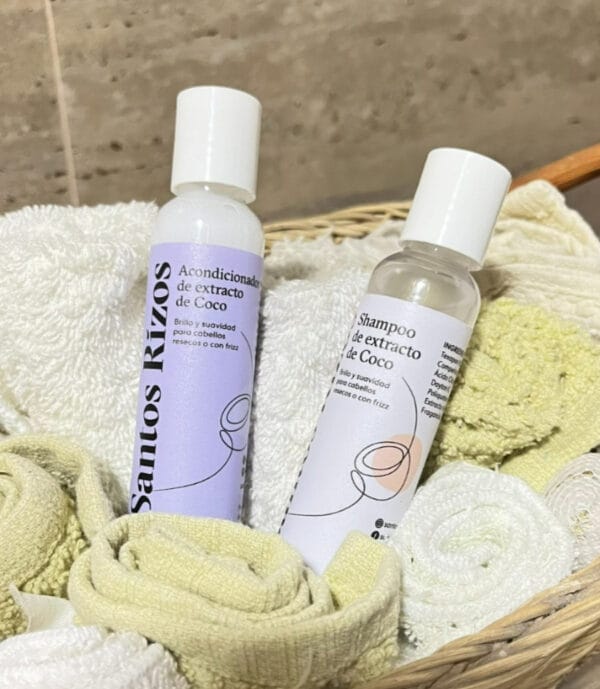 Línea mini shampoo y acondicionador Santos Rizos - 60ml