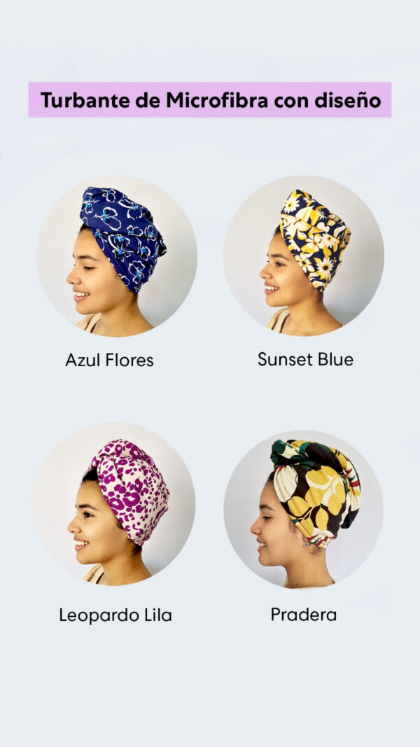 Turbante de microfibra - Secado Anti Frizz Adulto (Con diseño) - Imagen 3